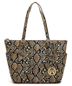 Hot Trendy Snake Textured Shopper Bag SL1009 BLACK STONE